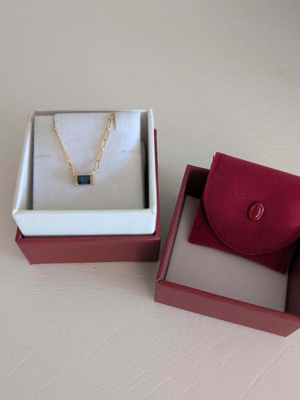 AURATE X MICHELLE: Tranquility Blue Topaz Chain Necklace